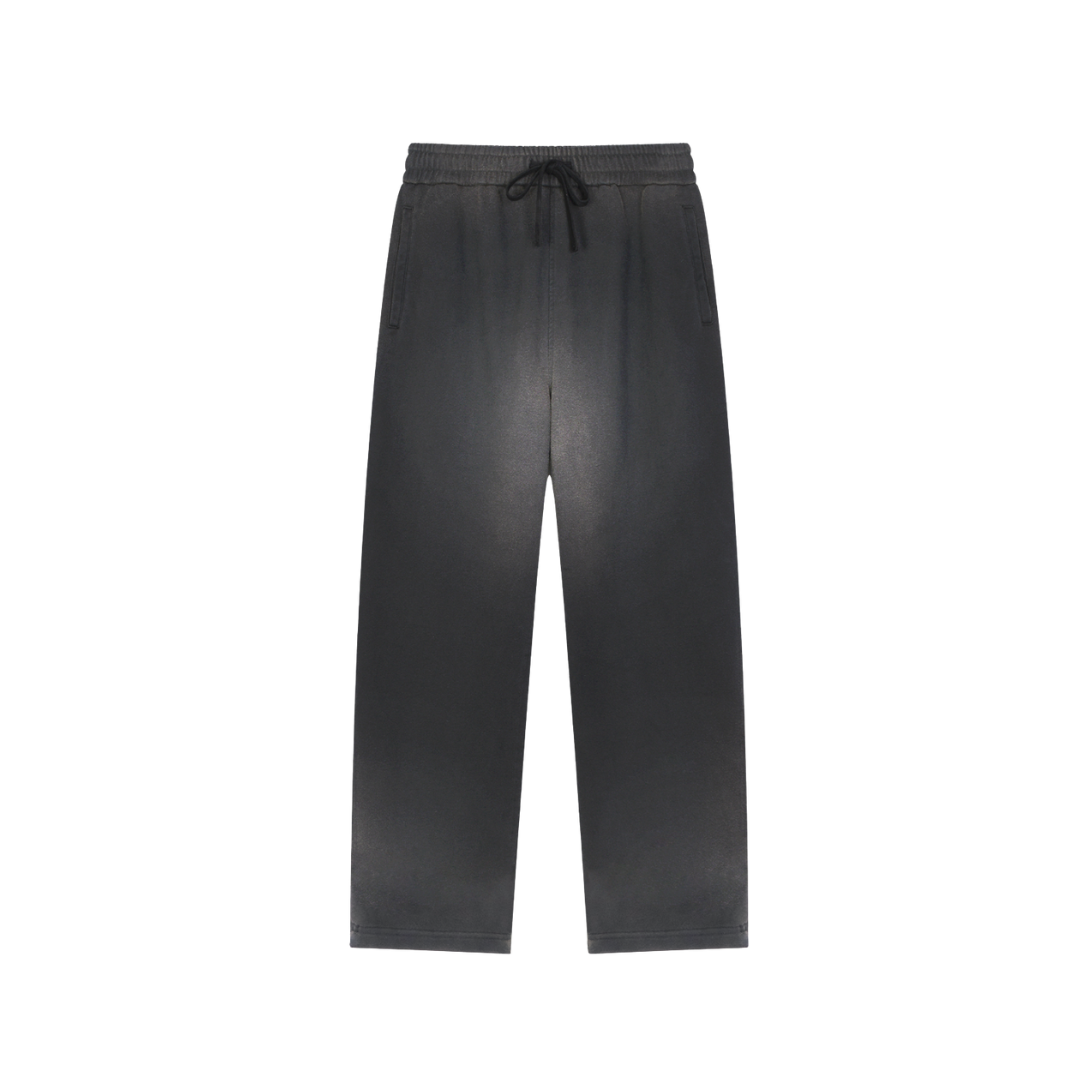 RICHOFF3NVY: SUN FADE RAW EDGE STRAIGHT-LEG SWEATPANTS (465ASM)